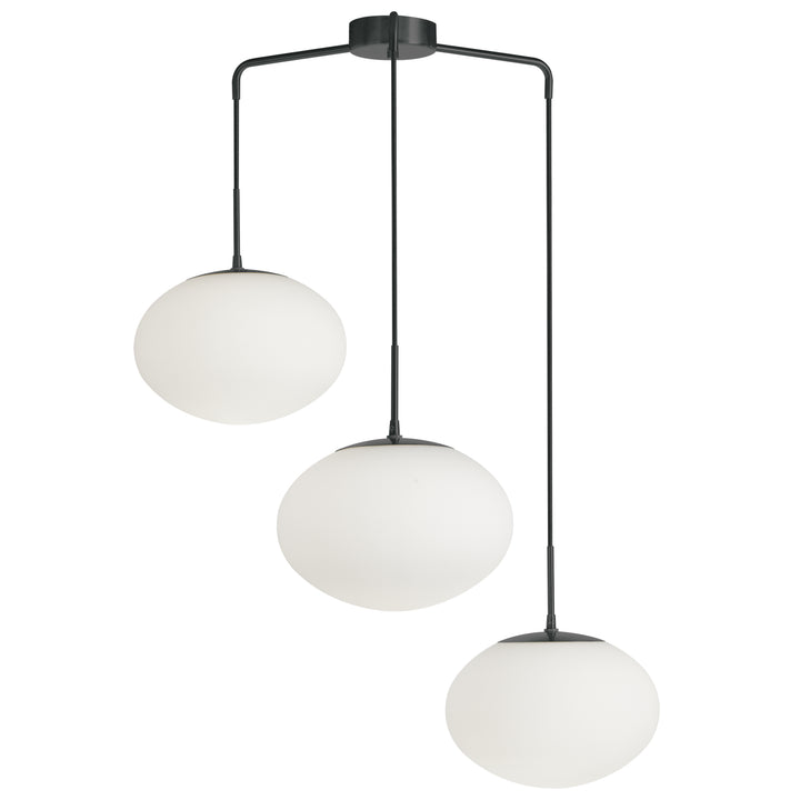Rachel 3 Light Pendant in Matte Black by Dainolite