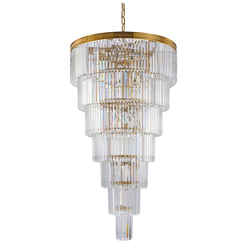 Seven Tier Frame Chandelier with Clear Hanging Crystals (RD14) by Bethel - view 14