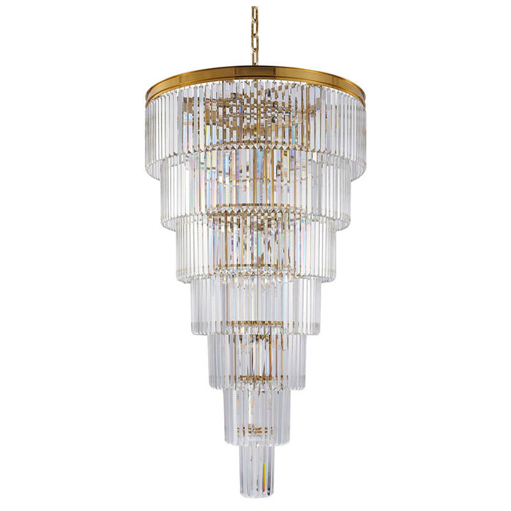 Seven Tier Frame Chandelier with Clear Hanging Crystals (RD14) by Bethel - view 14