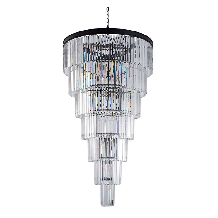 Seven Tier Frame Chandelier with Clear Hanging Crystals (RD14) by Bethel - view 2
