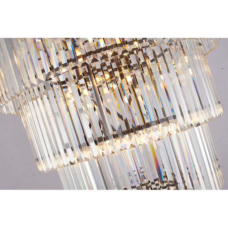 Seven Tier Frame Chandelier with Clear Hanging Crystals (RD14) by Bethel - view 4