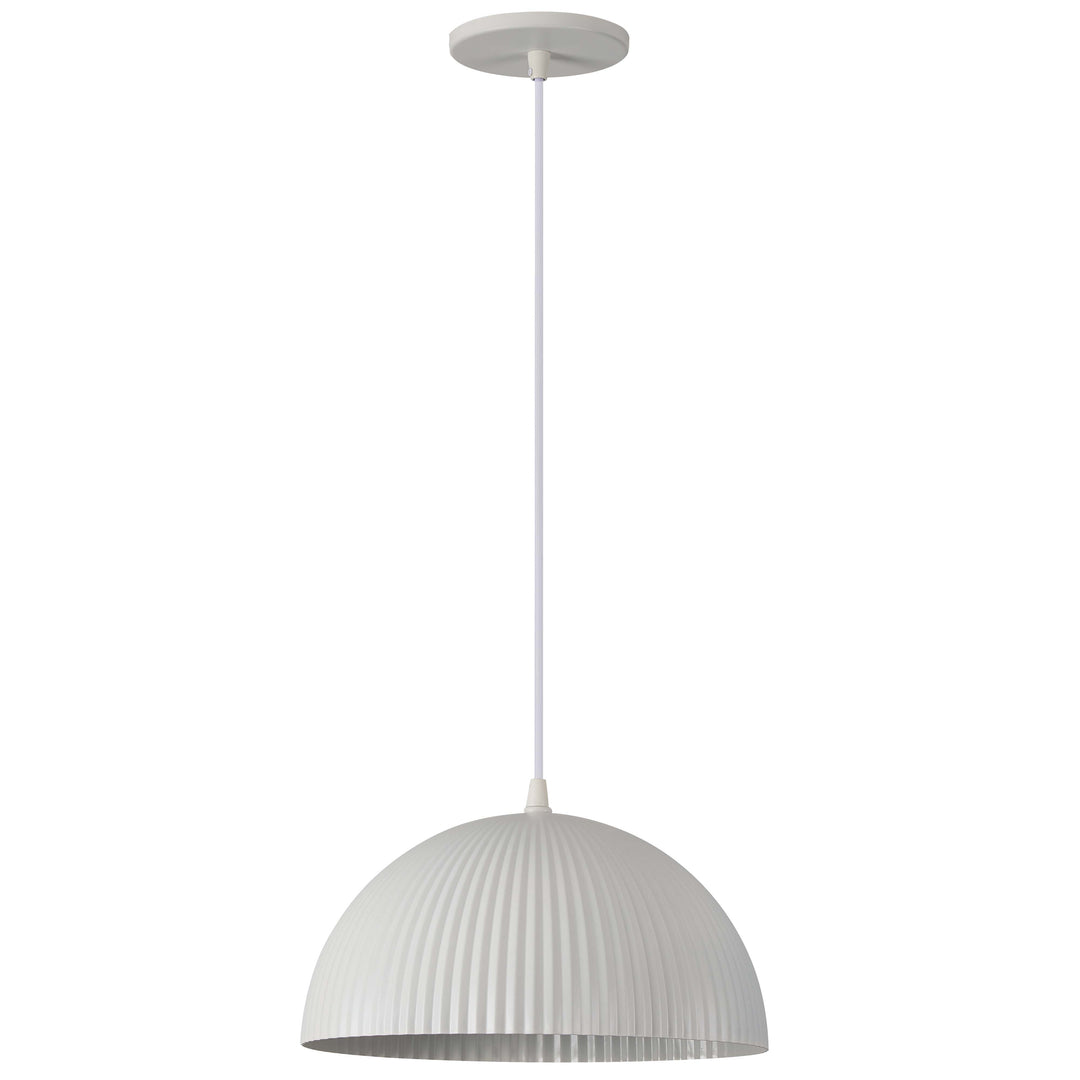Remy 1 Light Ribbed Pendant in Matte White by Dainolite