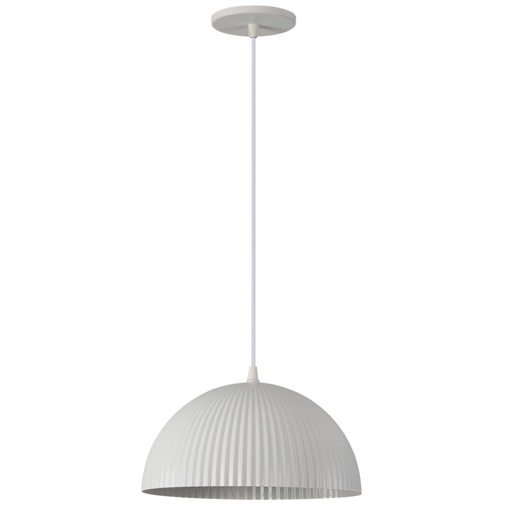Remy 1 Light Ribbed Pendant in Matte White by Dainolite