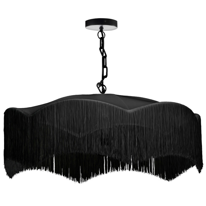 Reina 1 Light Pendant in Matte Black by Dainolite