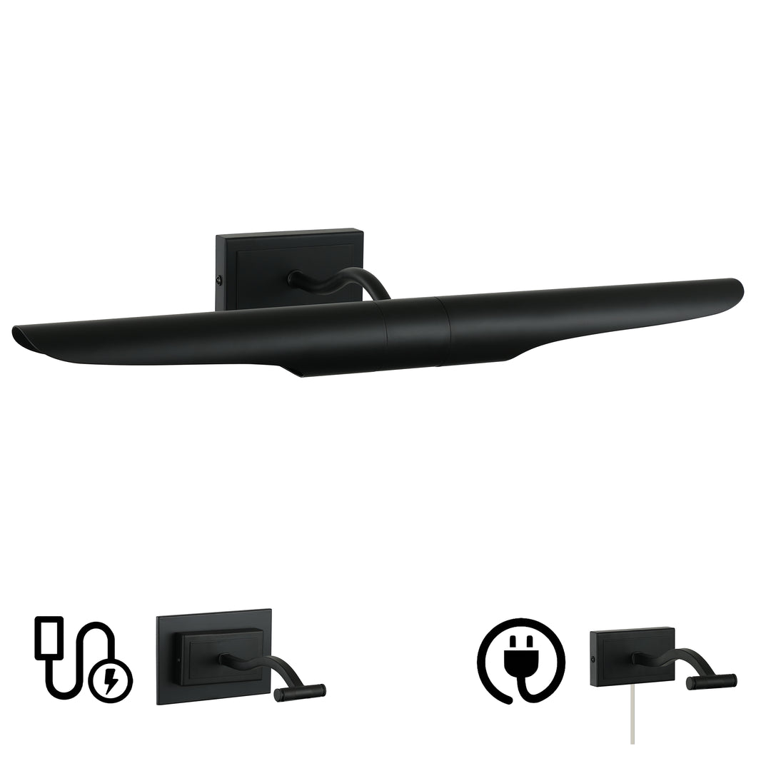 Roselyn 2 Light Picture Light in Matte Black by Dainolite