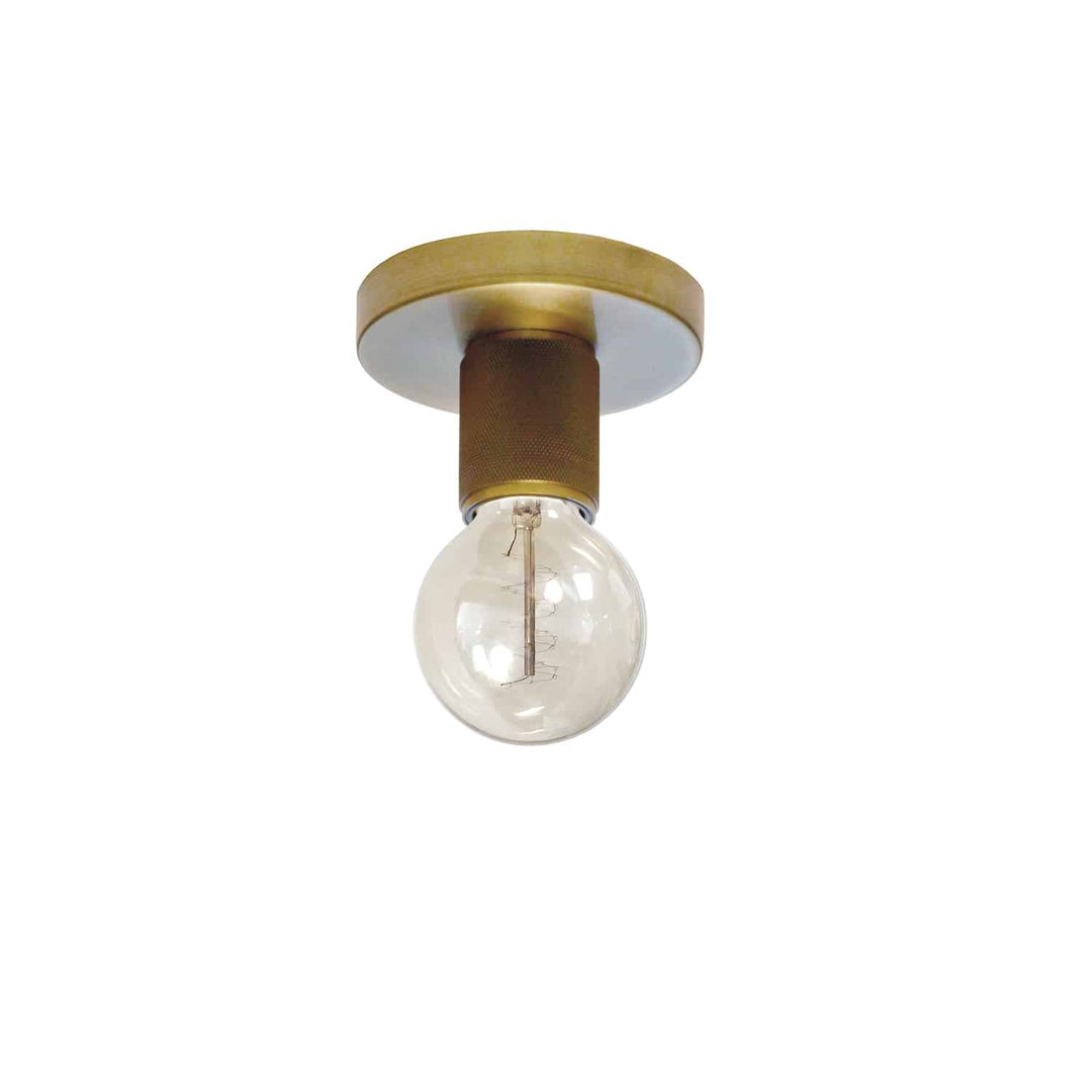Roswell 1 Light Flush Mount in Aged Brass by Dainolite