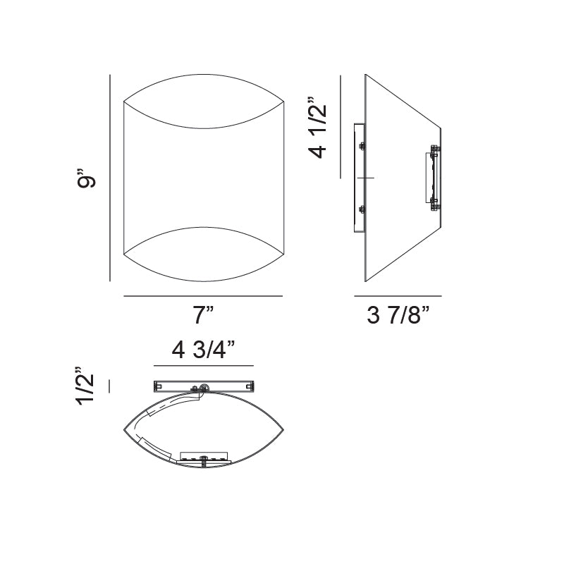 LED Steel Frame Two Tone Wall Sconce