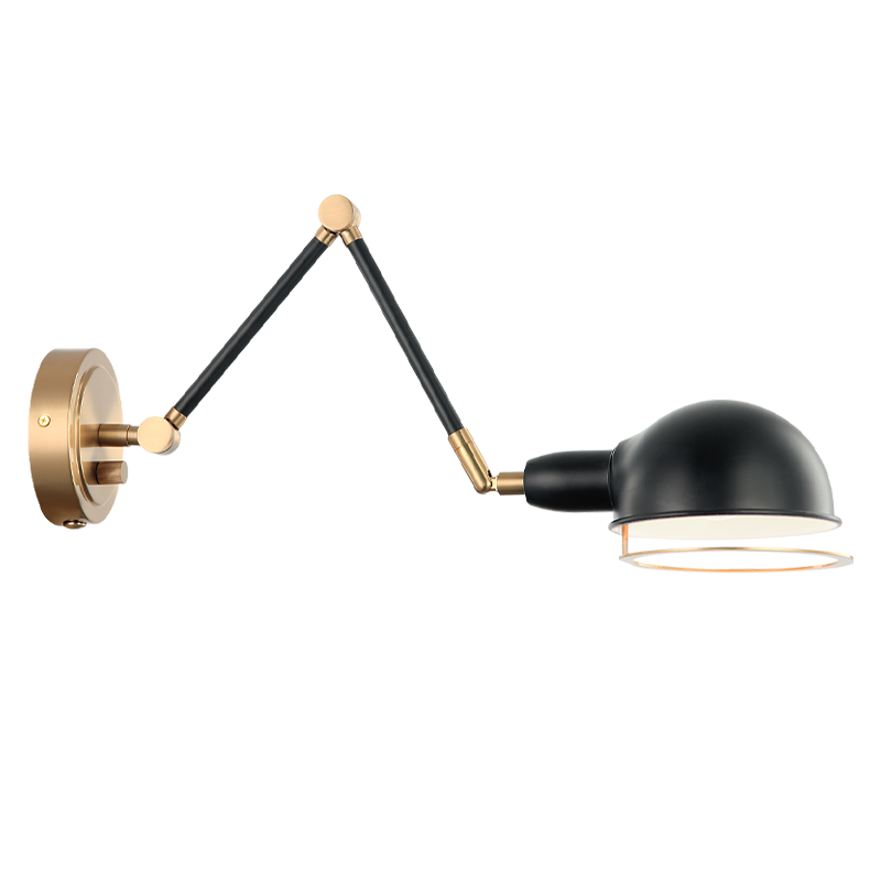 Steel Frame with Adjustable Arm and Head Two Tone Wall Sconce