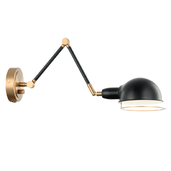 Steel Frame with Adjustable Arm and Head Two Tone Wall Sconce