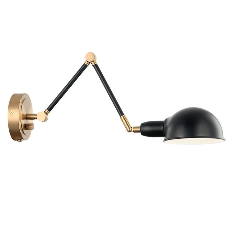 Steel Frame with Adjustable Arm and Head Two Tone Wall Sconce
