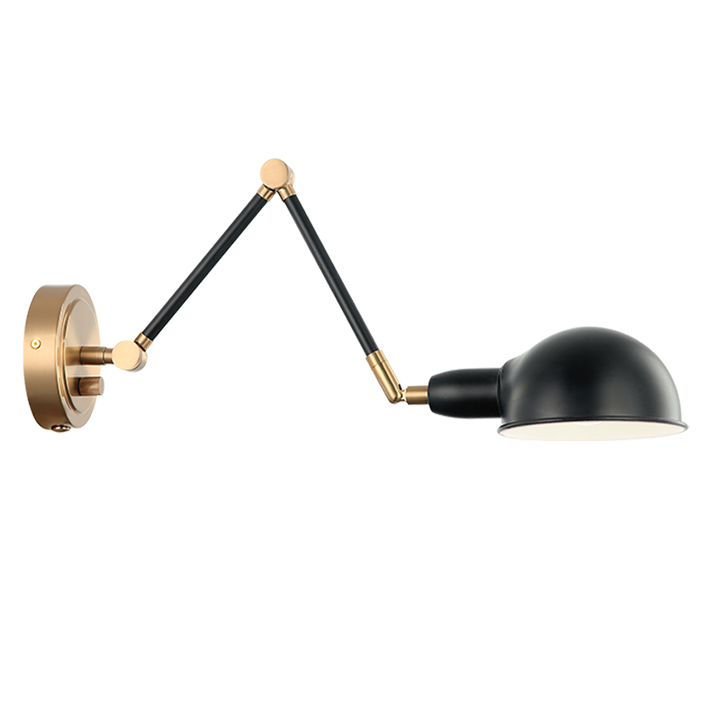 Steel Frame with Adjustable Arm and Head Two Tone Wall Sconce