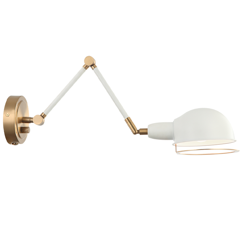 Steel Frame with Adjustable Arm and Head Two Tone Wall Sconce