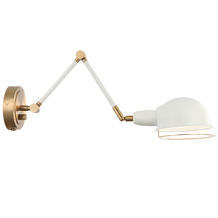 Steel Frame with Adjustable Arm and Head Two Tone Wall Sconce