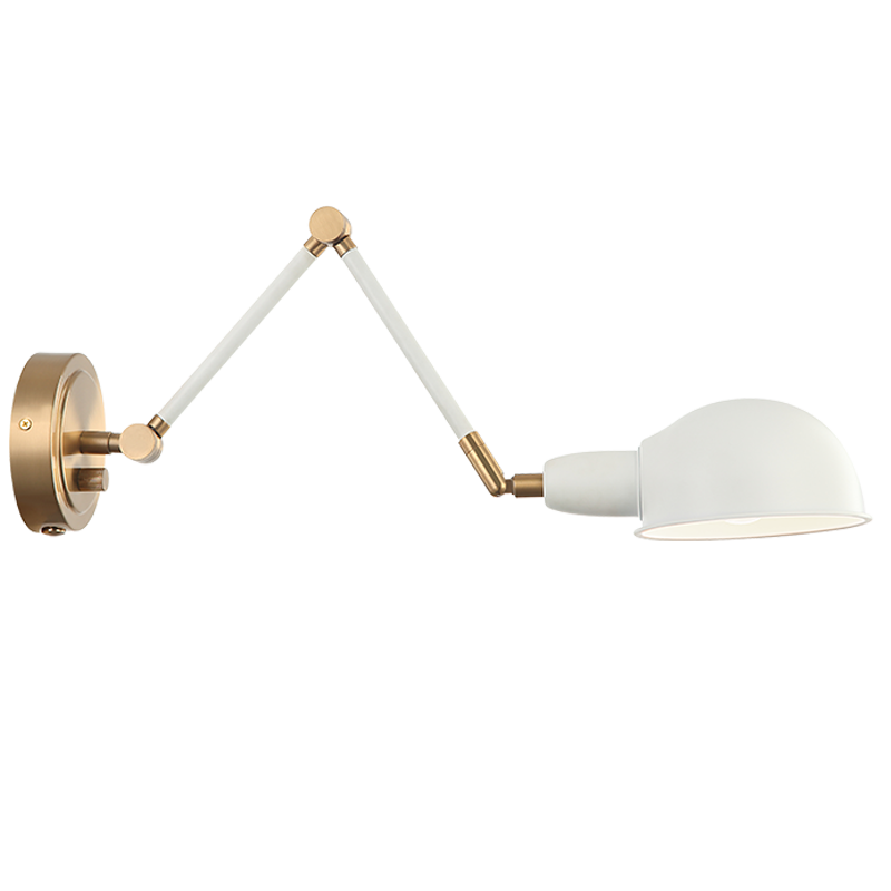 Steel Frame with Adjustable Arm and Head Two Tone Wall Sconce