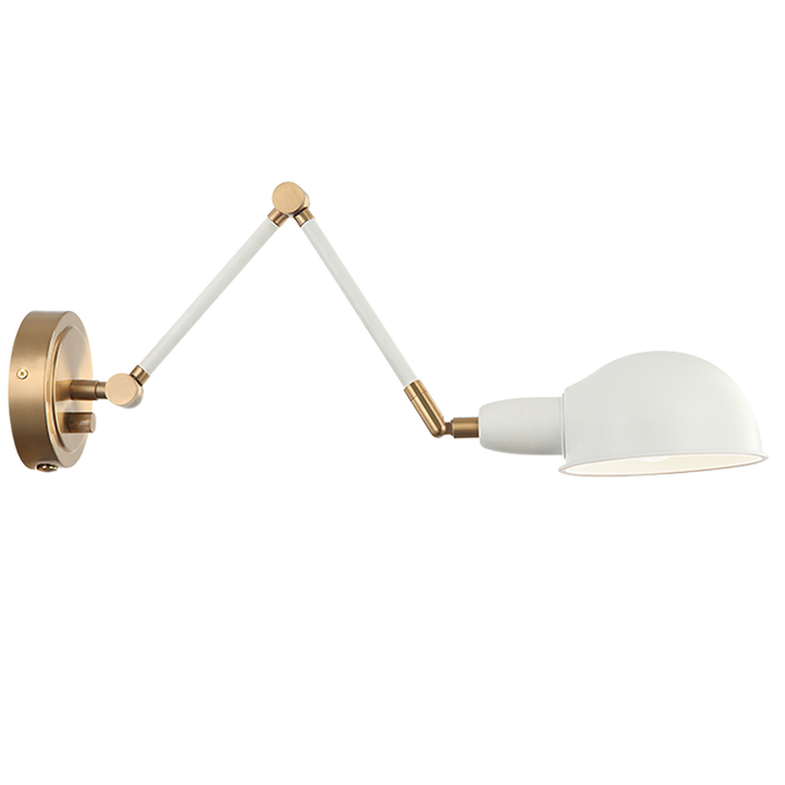 Steel Frame with Adjustable Arm and Head Two Tone Wall Sconce