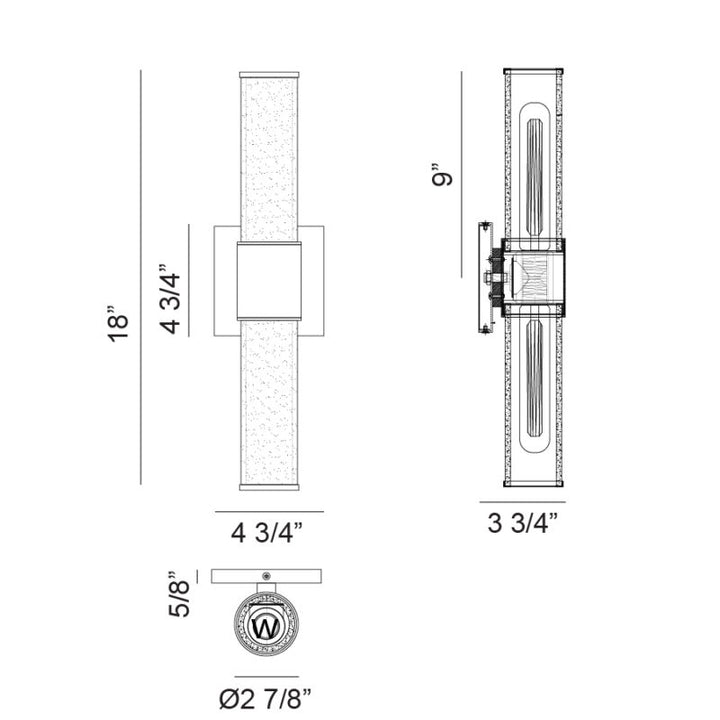 London - LED 2 Light Vanity Light