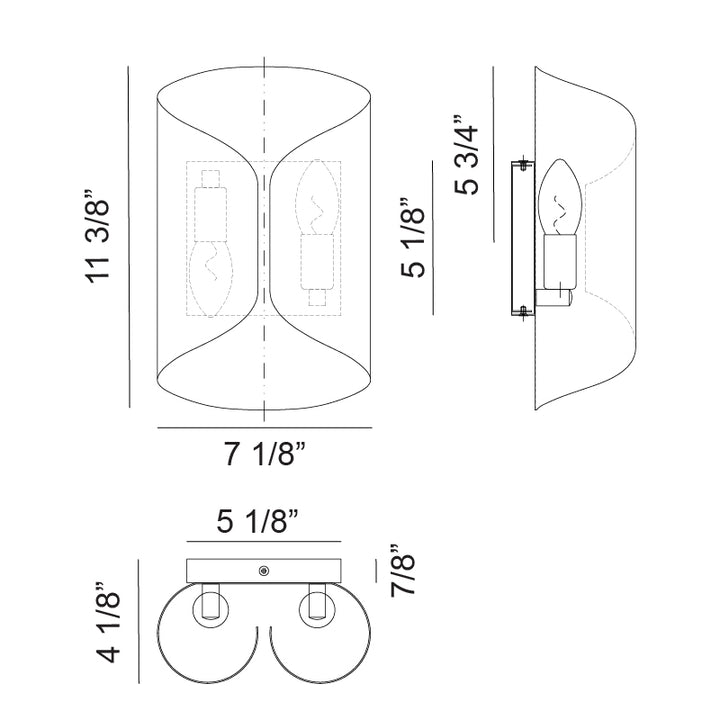 Steel Curved Frame Two Tone Wall Sconce