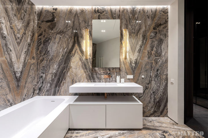 LED Steel Frame with Handmade Clear Glass Diffuser Vanity Light