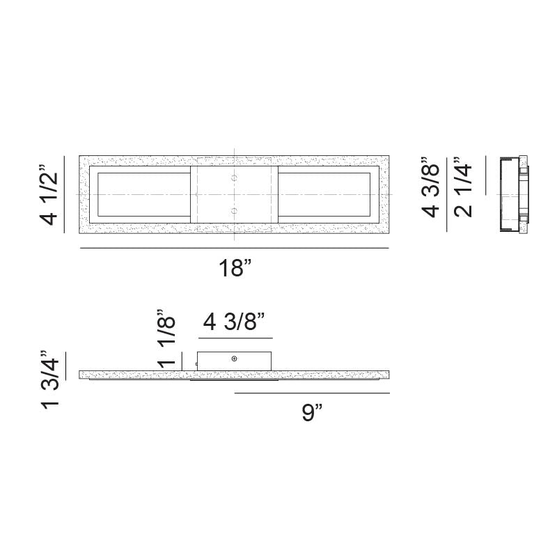 Valance - LED 1 Light Vanity Light