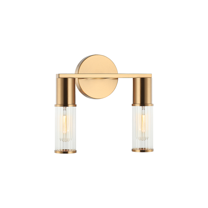 Steel Frame with Ribbed Clear Glass Vanity Light