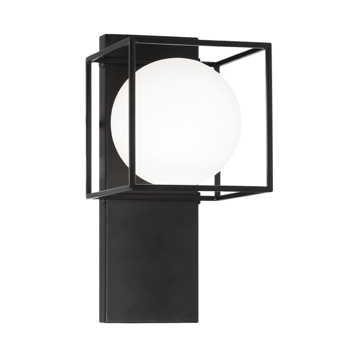 Steel Frame with Frosted Glass Globe Diffuser Wall Sconce