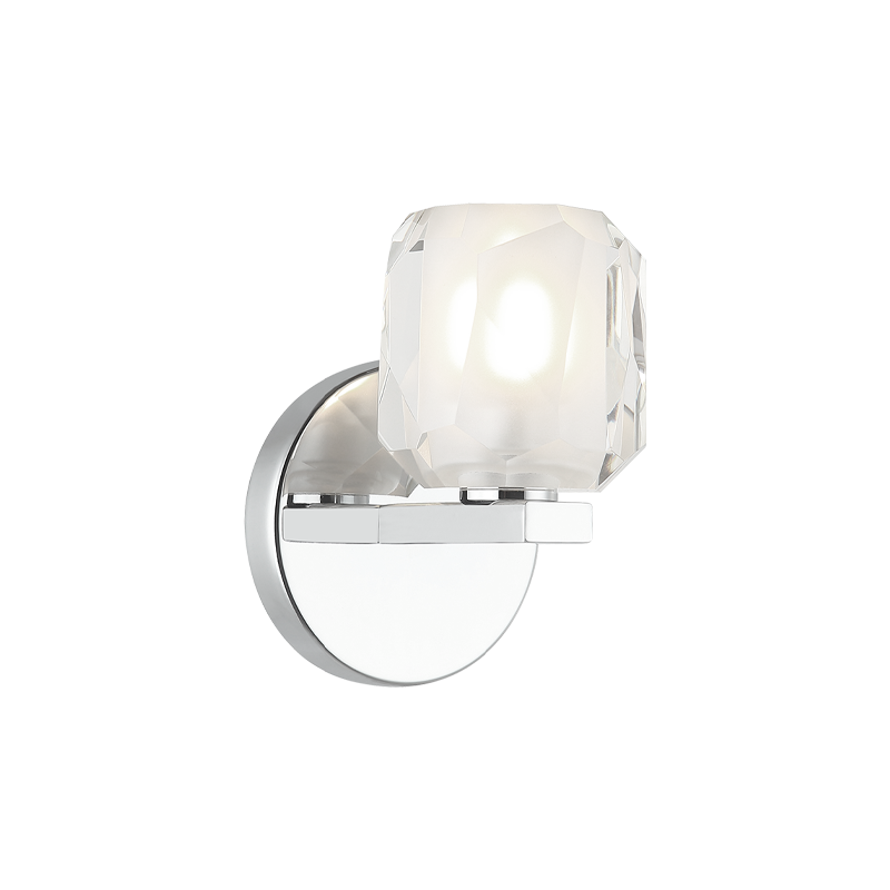Carleton - Steel Frame with Clear Diamond Cut Crystal Shade Wall Sconce in Chrome by Matteo Lighting