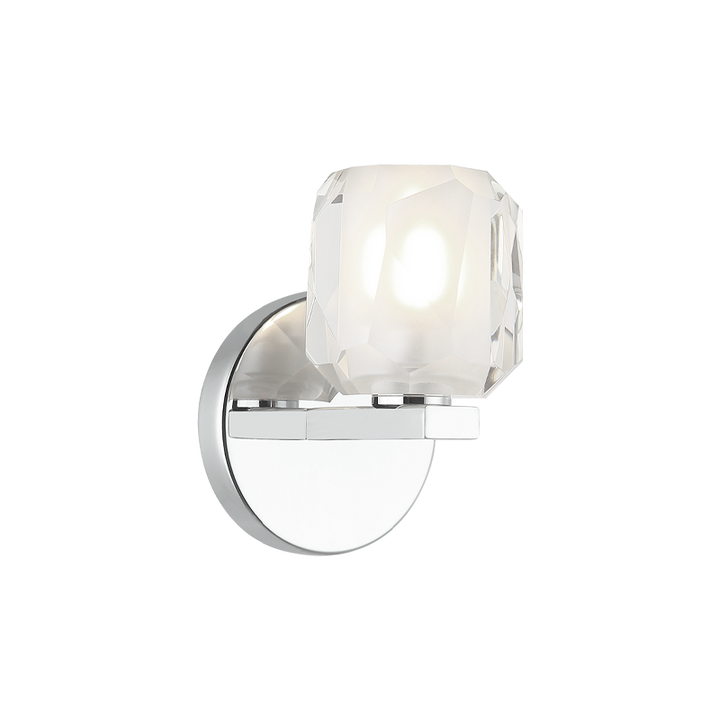 Carleton - Steel Frame with Clear Diamond Cut Crystal Shade Wall Sconce in Chrome by Matteo Lighting