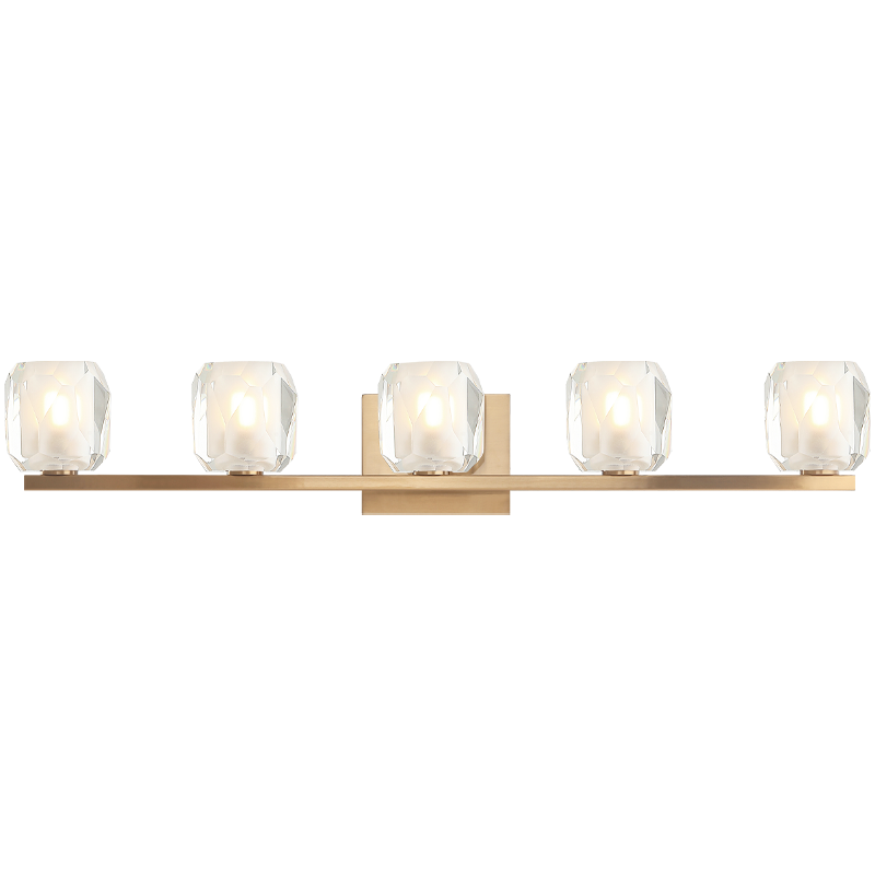 Steel Frame with Clear Diamond Cut Crystal Shade Vanity Light