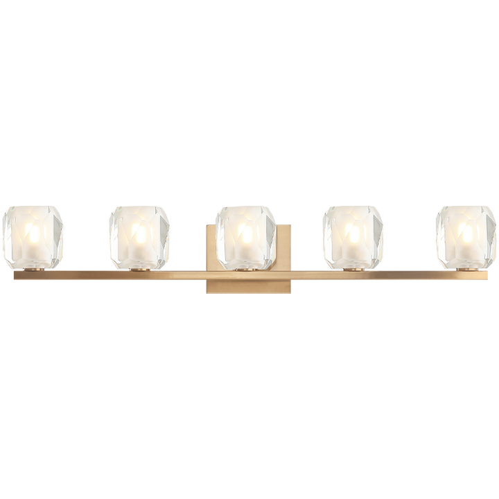 Steel Frame with Clear Diamond Cut Crystal Shade Vanity Light