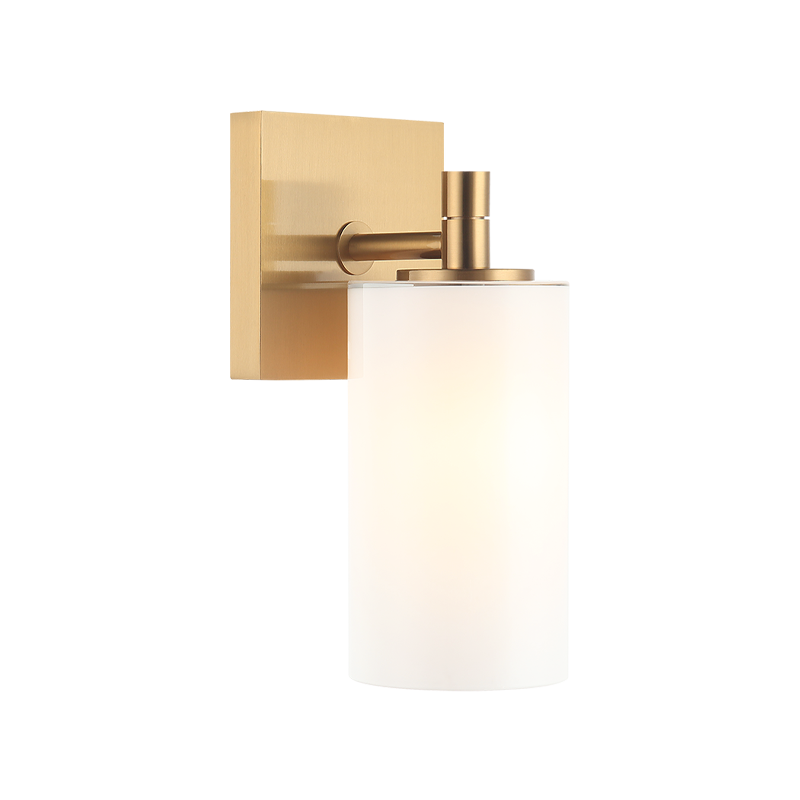 Steel Frame with Cylindrical Glass Shade Wall Sconce