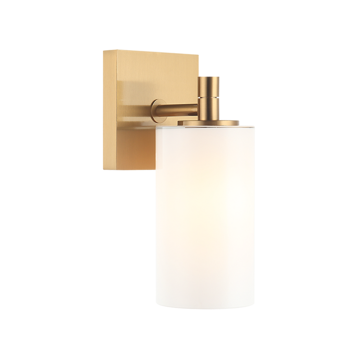 Steel Frame with Cylindrical Glass Shade Wall Sconce