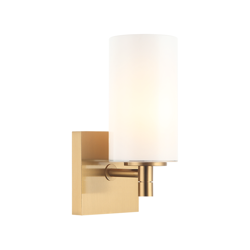 Steel Frame with Cylindrical Glass Shade Wall Sconce