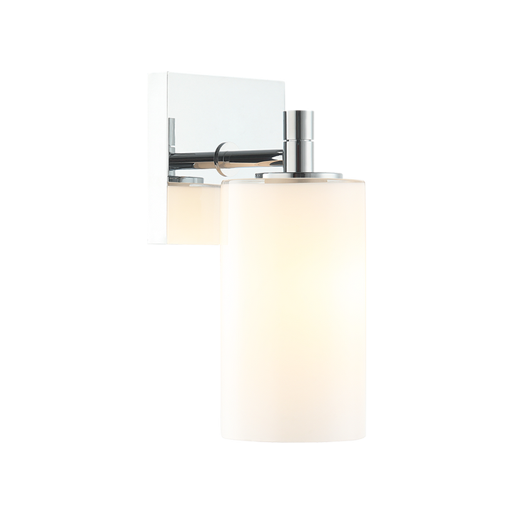 Steel Frame with Cylindrical Glass Shade Wall Sconce