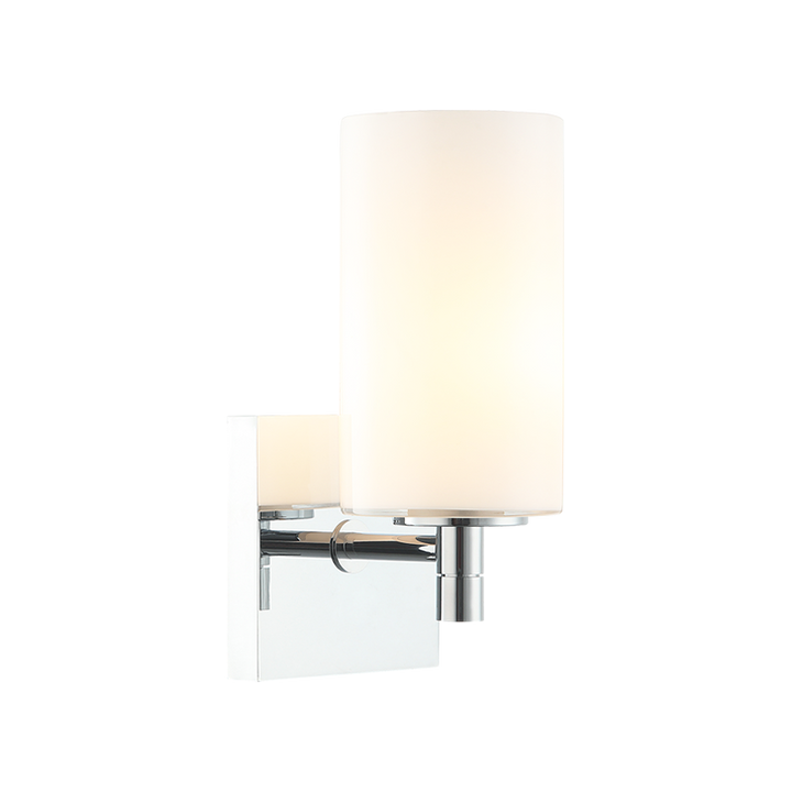 Steel Frame with Cylindrical Glass Shade Wall Sconce