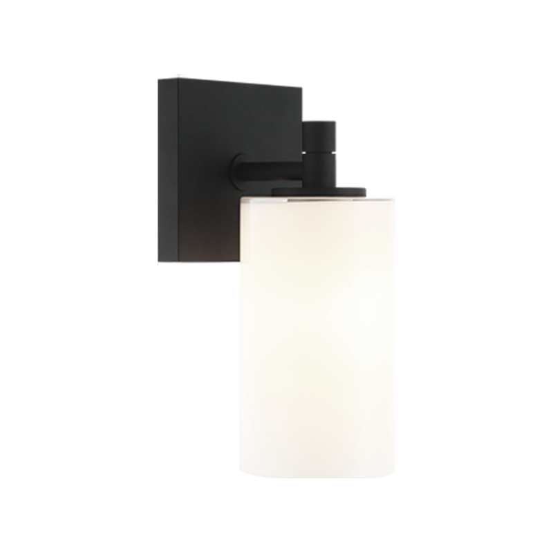 Steel Frame with Cylindrical Glass Shade Wall Sconce