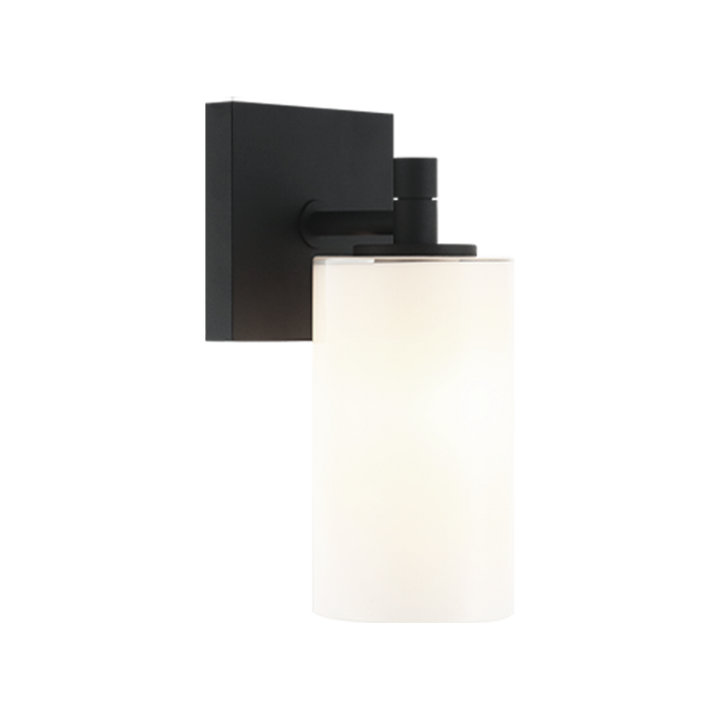 Steel Frame with Cylindrical Glass Shade Wall Sconce