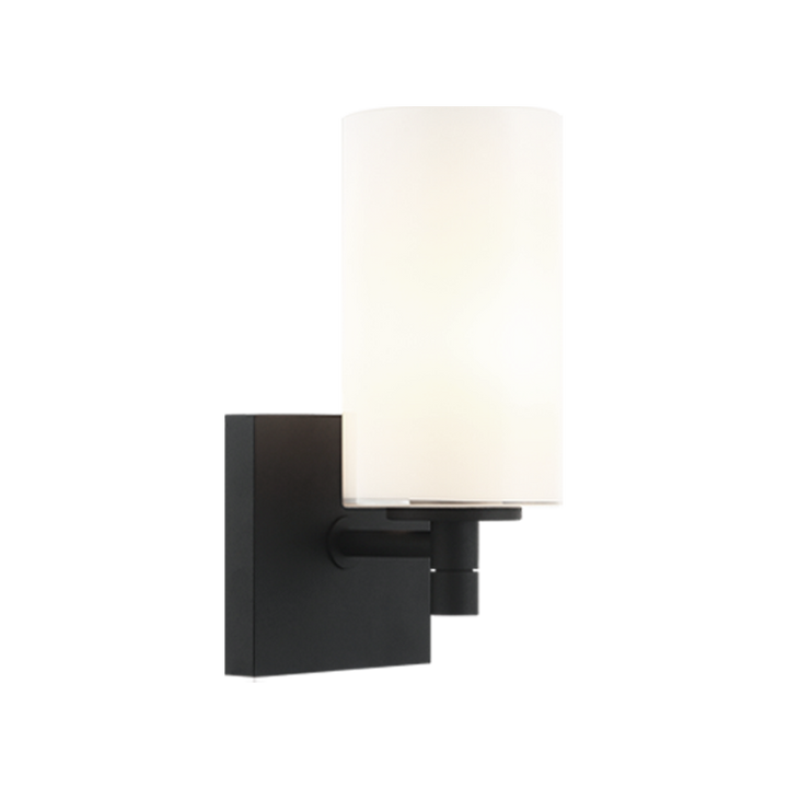 Steel Frame with Cylindrical Glass Shade Wall Sconce