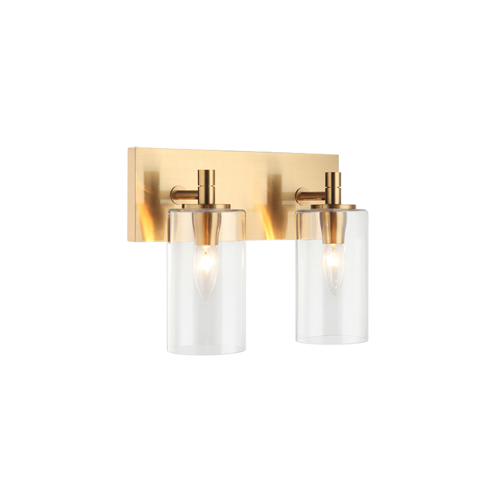 Steel Frame with Cylindrical Glass Shade Vanity Light