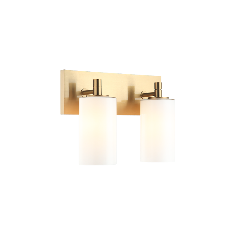 Steel Frame with Cylindrical Glass Shade Vanity Light