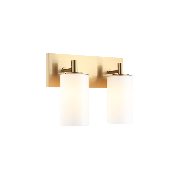 Steel Frame with Cylindrical Glass Shade Vanity Light