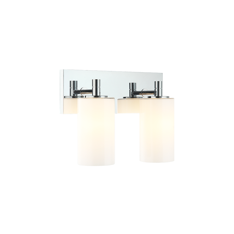 Steel Frame with Cylindrical Glass Shade Vanity Light
