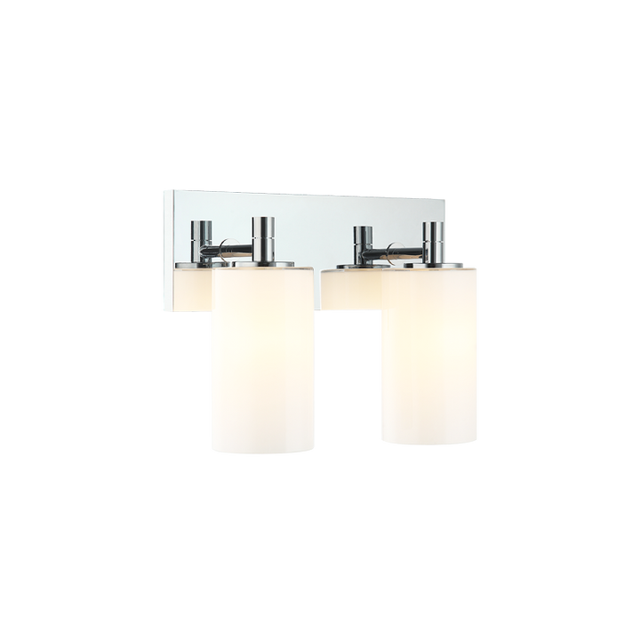 Steel Frame with Cylindrical Glass Shade Vanity Light