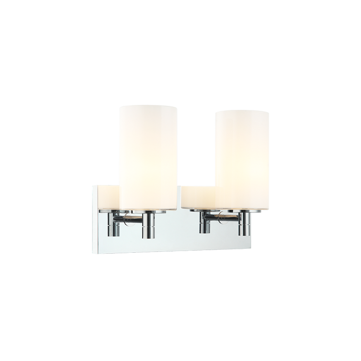 Steel Frame with Cylindrical Glass Shade Vanity Light