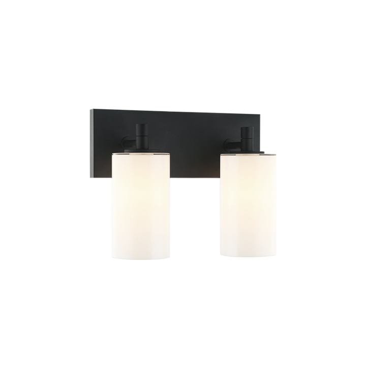 Steel Frame with Cylindrical Glass Shade Vanity Light