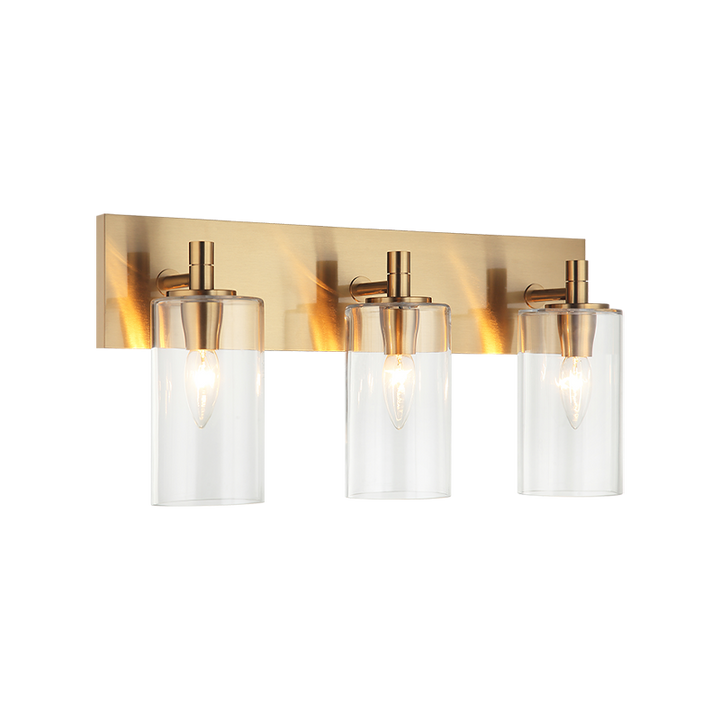 Steel Frame with Cylindrical Glass Shade Vanity Light