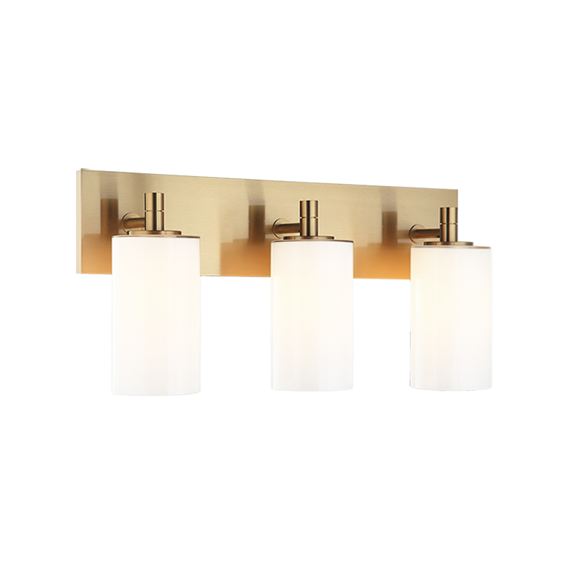 Steel Frame with Cylindrical Glass Shade Vanity Light