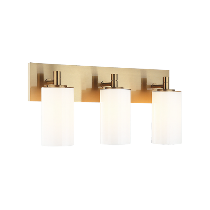 Steel Frame with Cylindrical Glass Shade Vanity Light