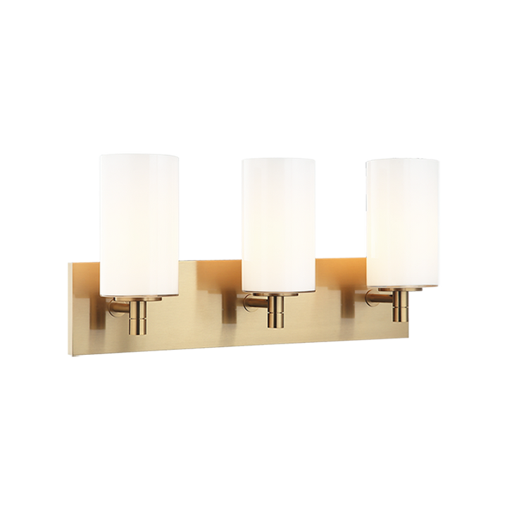 Steel Frame with Cylindrical Glass Shade Vanity Light