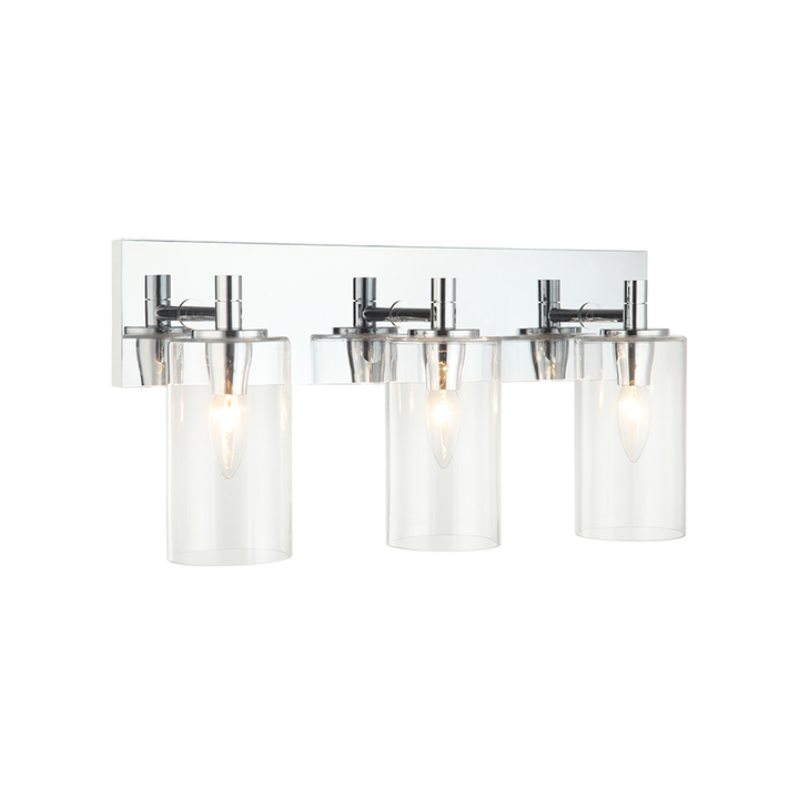 Steel Frame with Cylindrical Glass Shade Vanity Light