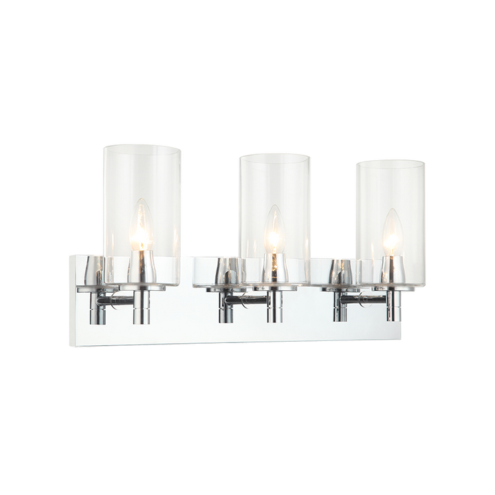 Steel Frame with Cylindrical Glass Shade Vanity Light